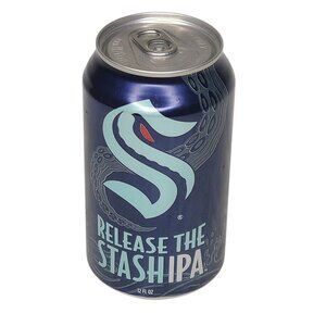 Hop Valley Release Stash IPA Seattle Kraken Empty Beer Can Bottom Opened 12oz